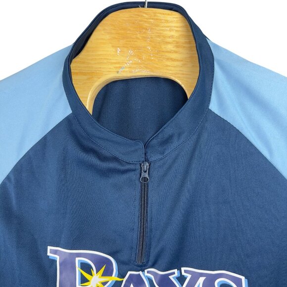 Tampa Bay Rays Shirt Adults XL Navy  Half-Zip Short Sleeve Match Up Promotions - Picture 3 of 13
